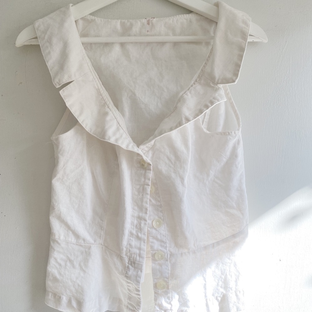 Free People Sleeveless Button Down